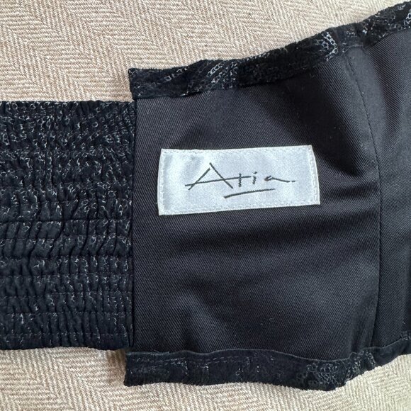 Atia Artisan Embossed Black Suede Corset Belt main image 15